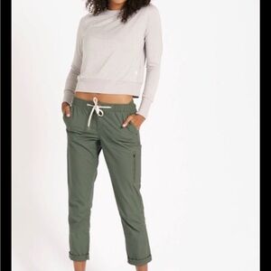 Vuori Women's Ripstop Pants Size Small Army Green Stretch Zip Pocket Drawstring